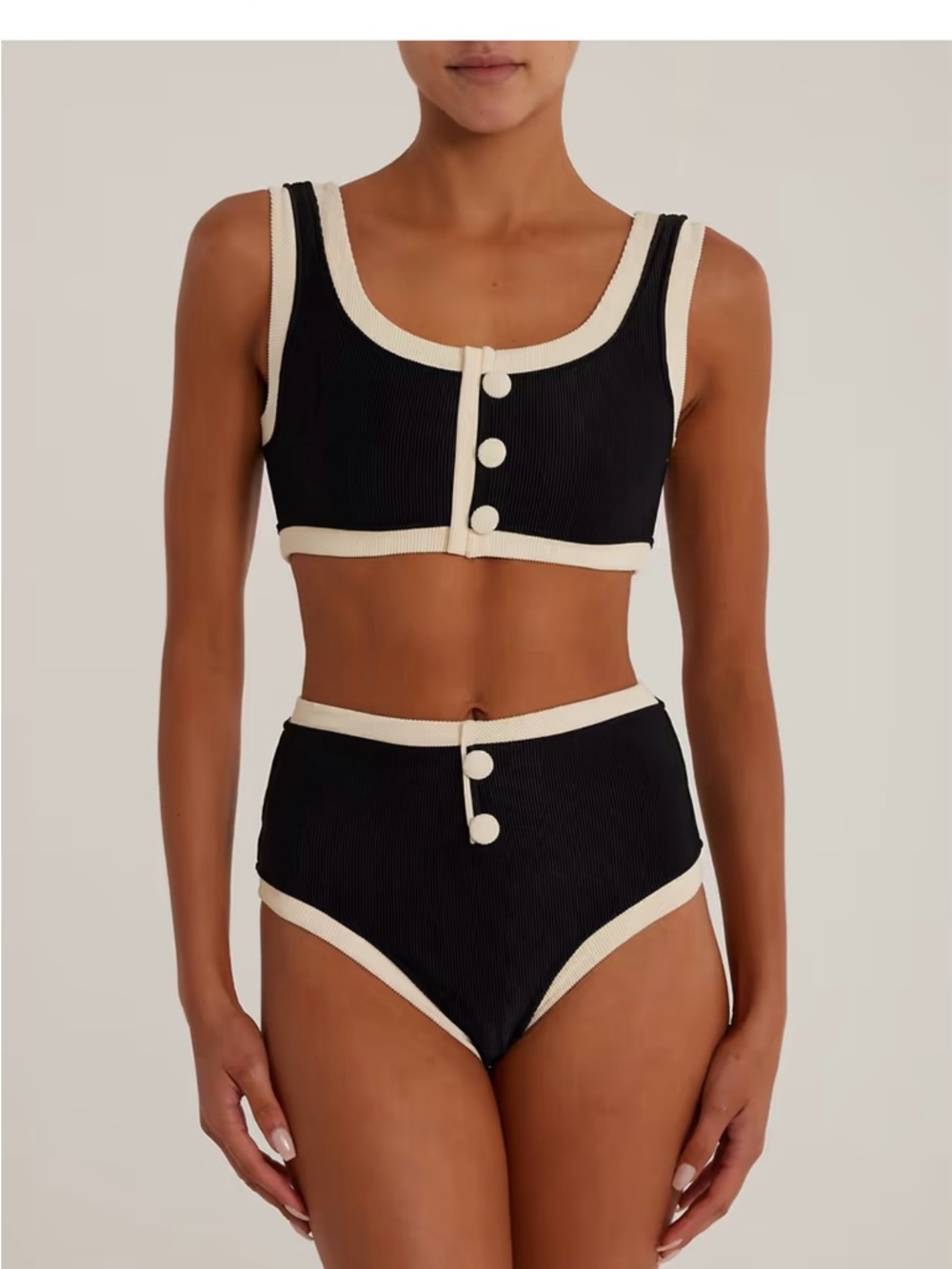 Knockoff “same” $366 2 piece bikini black/white small
